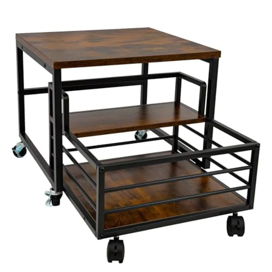 Soporte para Mini Refrigerador con Almacenamiento, Mesa para Refrigerador Móvil con Cajón y Canasta para Cocina o Dormitorio, Ideal para Refrigeradores Compactos de Bebidas