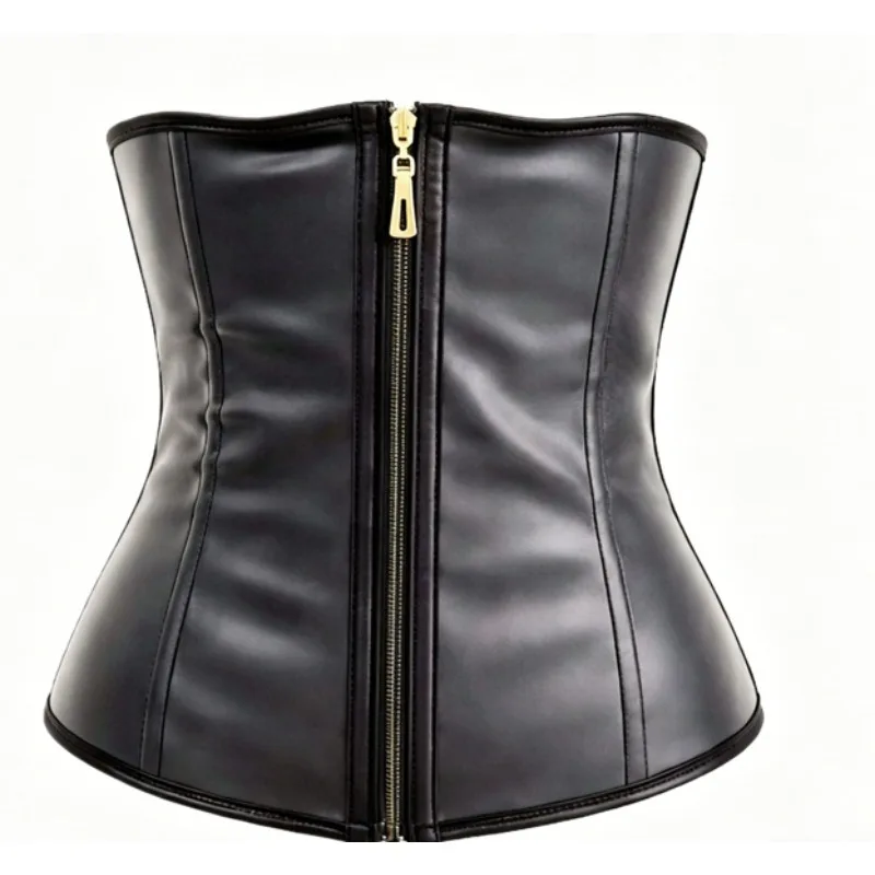 

Short Torso Latex Waist Trainer Women 9 Bone Underbust Corset Tummy Control Shapewear Zipper Slimming Belt Hourglass Body Shaper