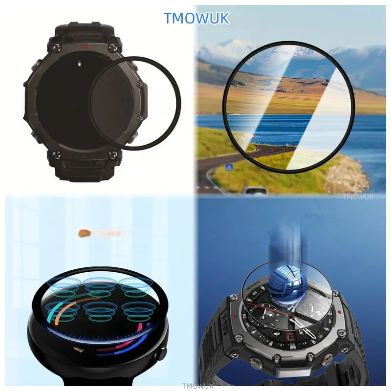 

For Amazfit T-Rex 3Pro TRex 3 Pro Screen Protector Anti-scratch Full Coverage Not Glass 5D Soft HD Film, Anti-Fingerprint Tech,