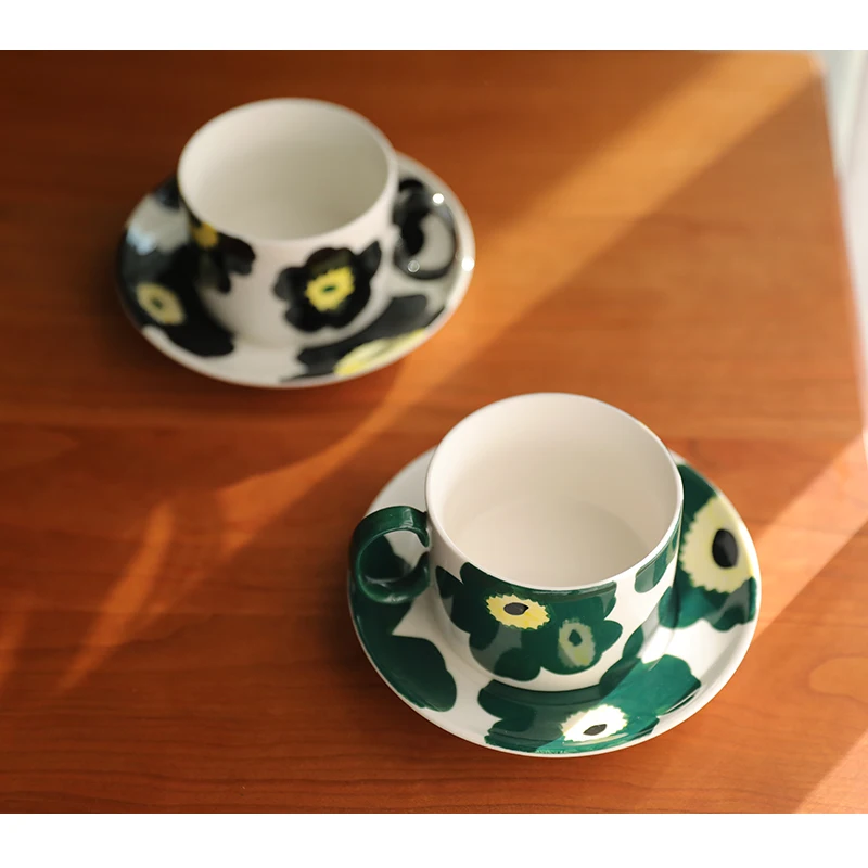 

Nordic Vintage Coffee Cup and Saucer Set Ceramic Creative Luxury Breakfast Coffee Cups High Quality Platillo De Taza Mug CuteCup