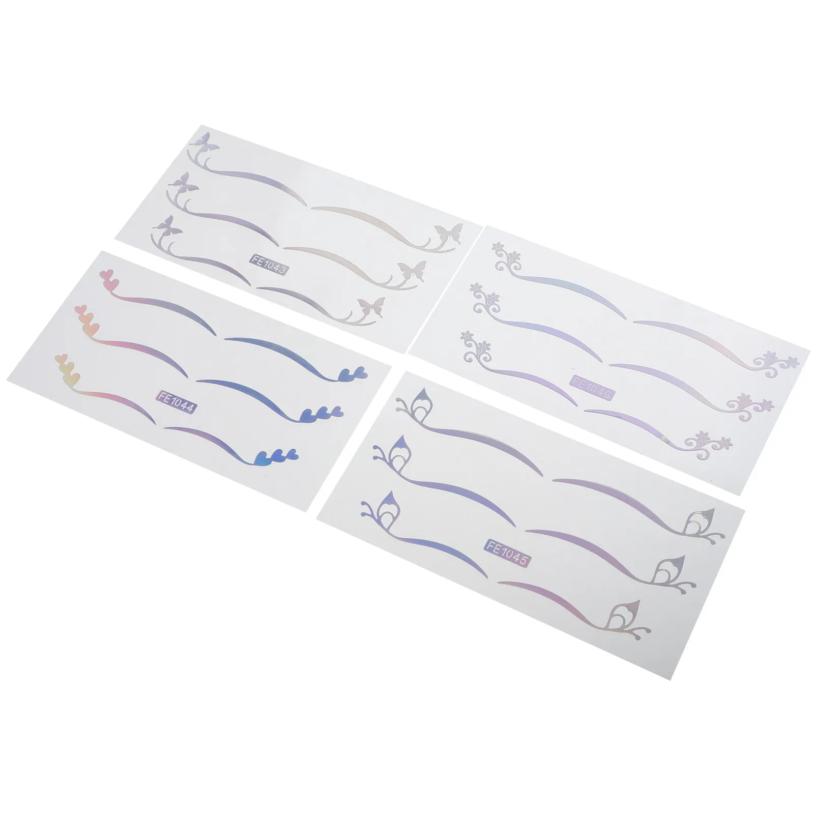 4Sheet Silver Holographic Eyelid Stickers Butterfly Star Shape Easy Apply Nonsurgical Double Eyelid Enhancer for All Day Wear