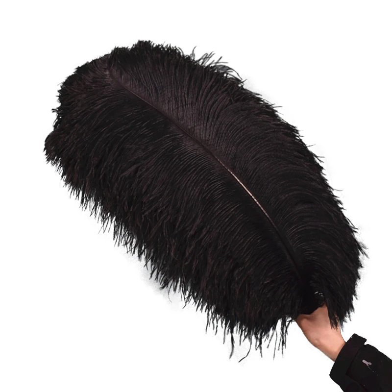 Schwarze Straußenfedern zur Dekoration, Federn, Dekor, 15–70 cm, große Straußenfedern, Urlaubsvase, Party, Tischdekoration, Zubehör – Detail 3
