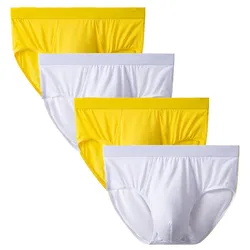 4 Pcs/Lot Men Big Size Underwear Sexy Lingerie Boy Panties Briefs Underpants Homme Undies Tighty-whities Knickers Solid Color