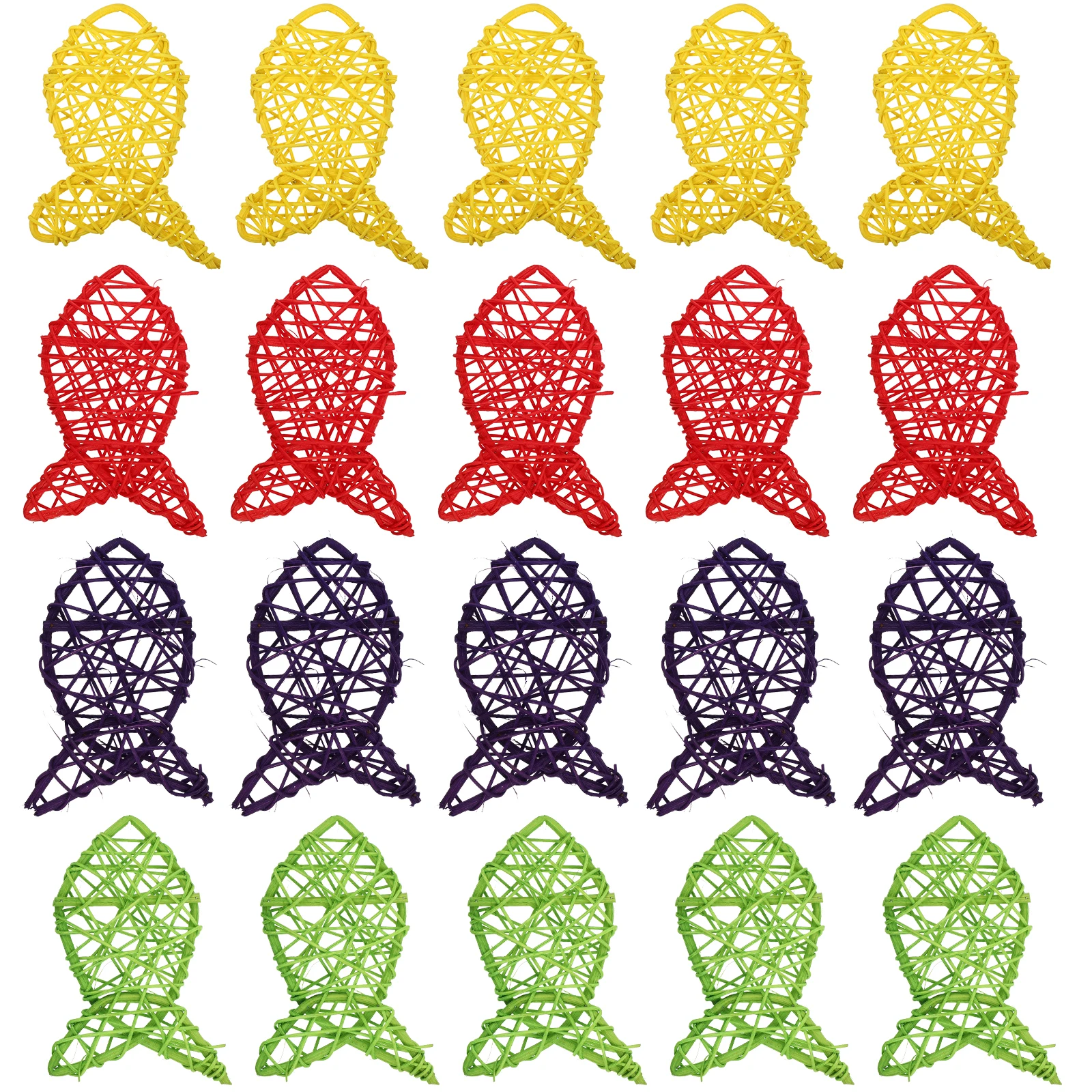 

20pcs Simple Ornaments Wall Hanging Decor For Home Office Colorful Bamboo Color Rattan Adornment Adornment Craft Gift