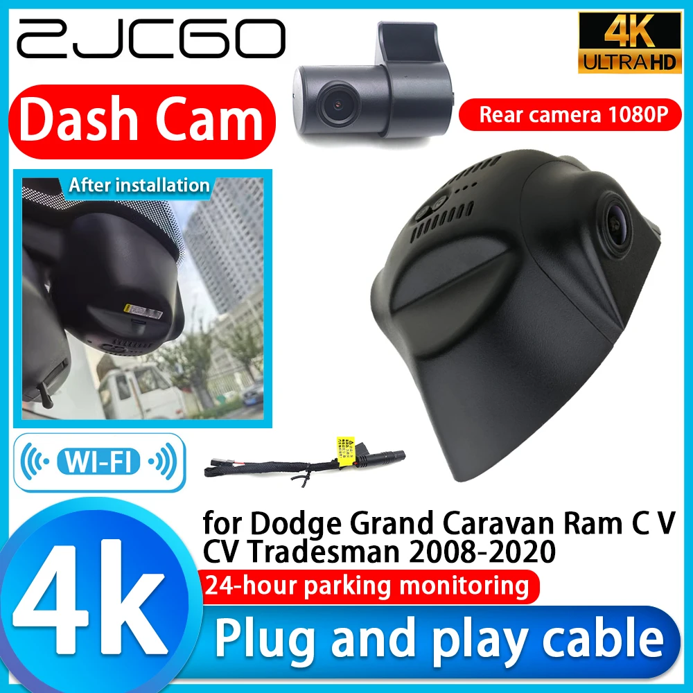 

for Dodge Grand Caravan Ram C V CV Tradesman 2008-2020 4K DVR Dash Cam Car Camera Sony Lens 24h Monitor Video Recorder Recording
