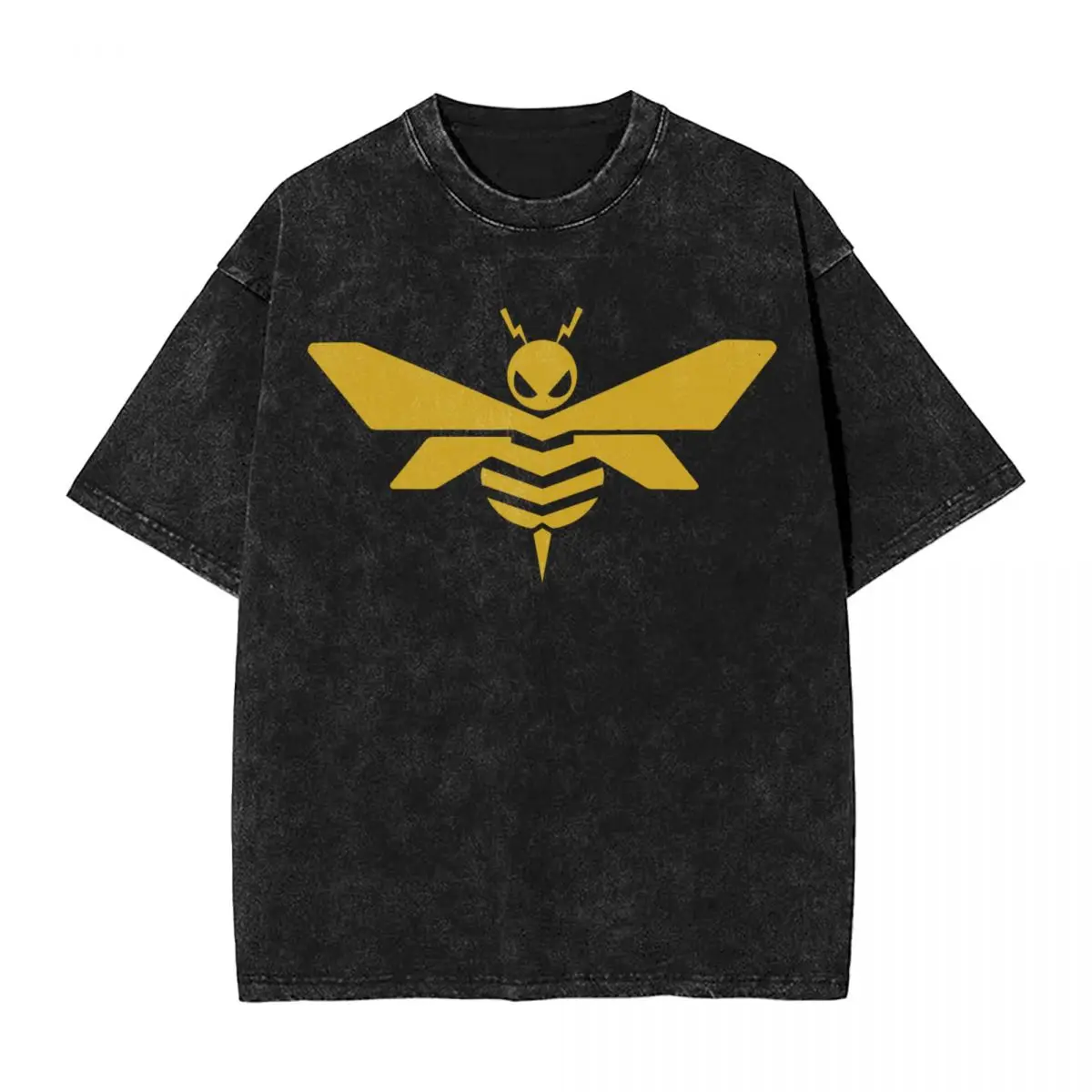 Harajuku 100 % Baumwolle, übergroßes T-Shirt, kurzärmliges T-Shirt für Herren, Bee Movie Ya Like Jazz Summer Loose Washed Tops T-Shirt