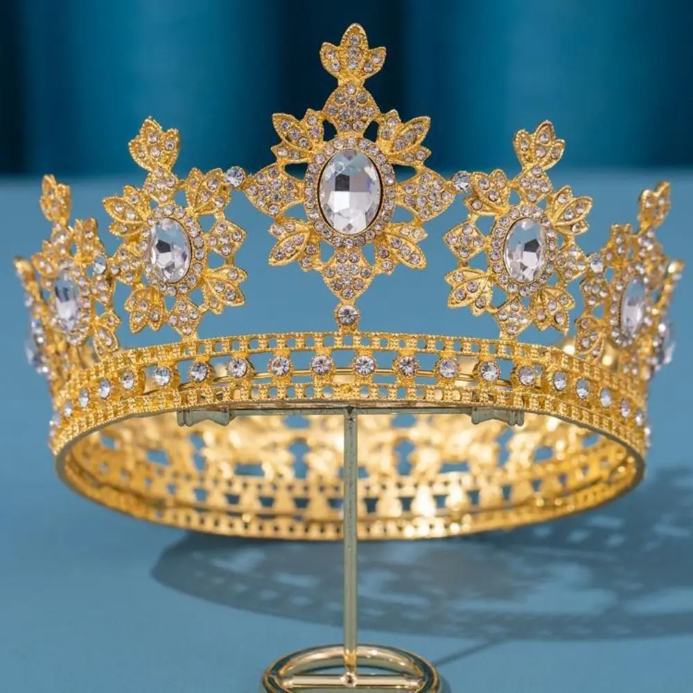 

Beautiful Luxury Baroque Queen Tiaras Sparkling Elegant Wedding Head Wear Vintage Shiny Bridal Princess Crown Hair