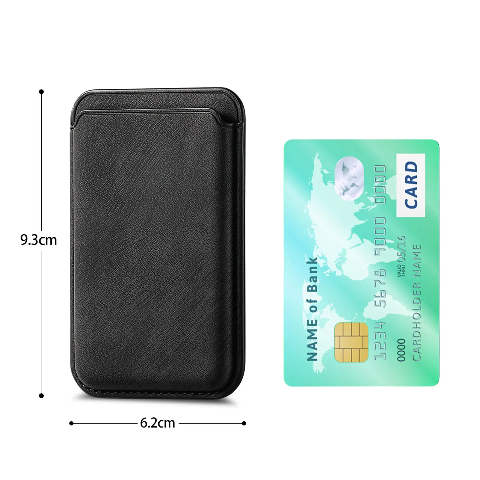 Retro Matte PU Leather Card Bag Suitable For Magsafe Magnetic Tape Adhesive Magnetic Iron Ring Phone Case Universal Card Wallet - view 2