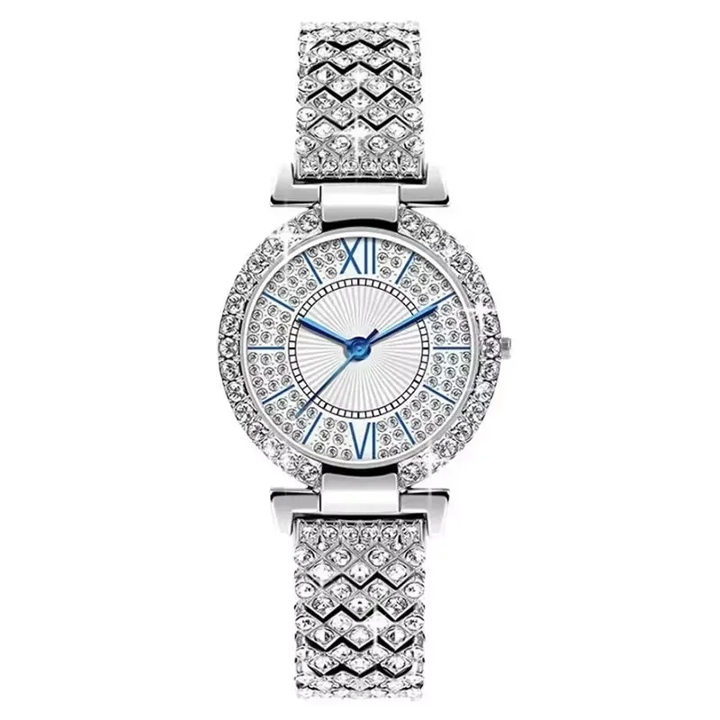 Reloj para Mujer, reloj de cuarzo con diamantes de imitación de lujo, reloj de pulsera con correa de aleación de negocios Noble para Mujer, regalo para Mujer, reloj para Mujer