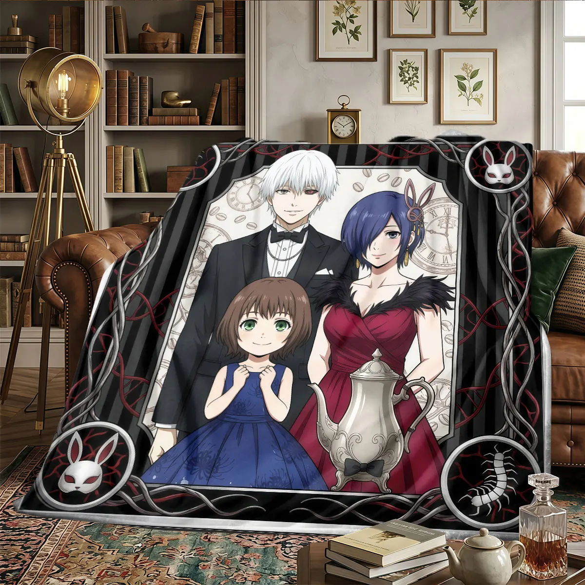 Tokyo Ghoul Patterns Home Blanket Suitable For All Seasons for Beds Bedrooms Naps Warmth and Comfort Holiday Present -HE96