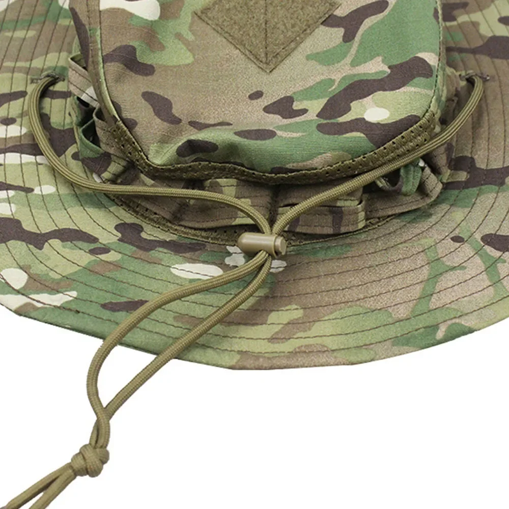 Tactical Big Brim Benny Hats for Men Camouflage Sunscreen Caps Summer Outdoor Fishing Military Caps Mountain Climbing Camping