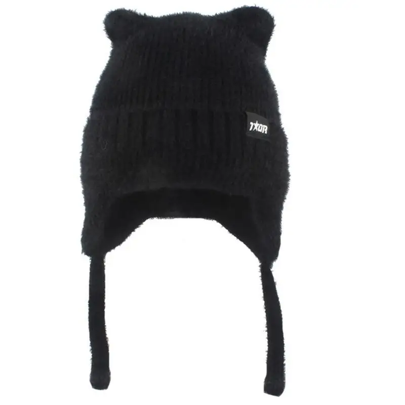 

39BD пушистый мультяшный головной убор с ушками для занятий спортом на открытом воздухе, пушистая шапка с ушками, большой убор,