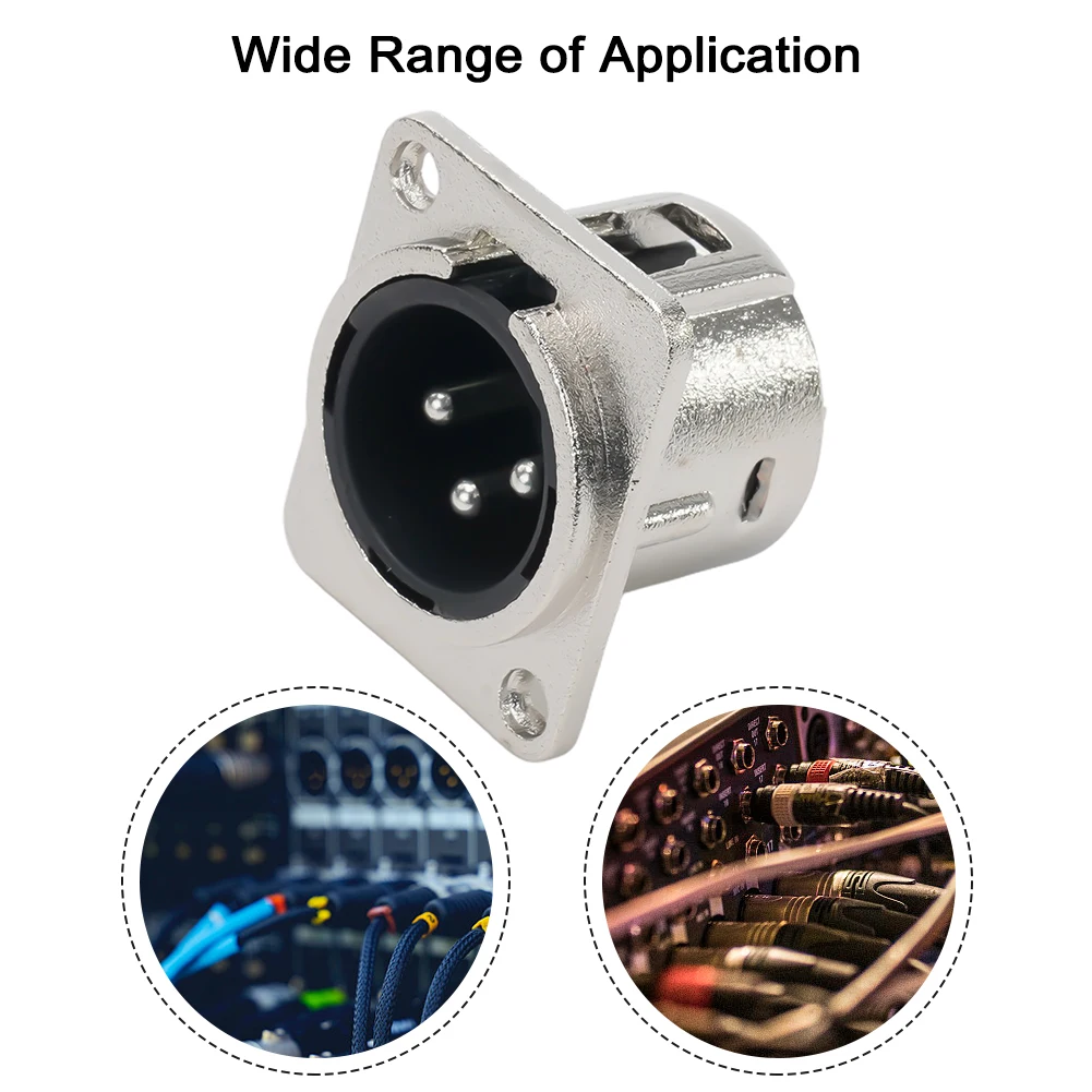 1 قطعة 3Pin XLR المقبس ذكر أنثى لوحة سبائك الزنك جبل الفضة الهيكل المقبس Mic الرافعات موصل استبدال اللوازم العملية