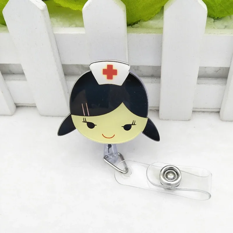 Cartoon Retractable Badge Reel for Medical Workers Doctor Nurse Work Card Display ID Card Holder Hospital Supplies