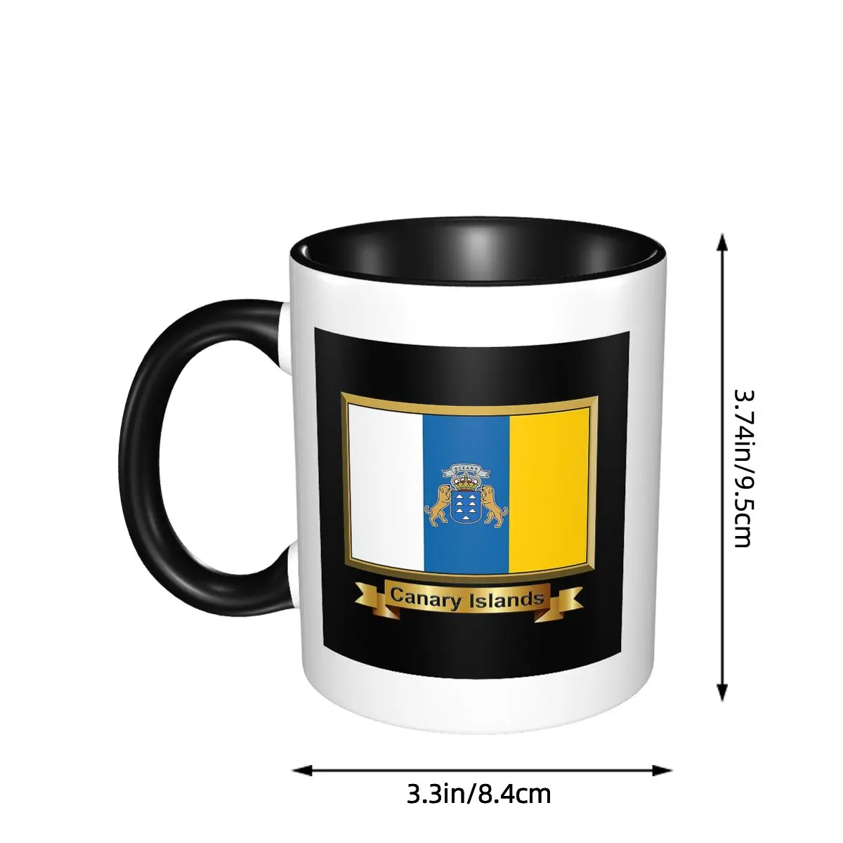 اسبانيا العلم جزر الكناري المحيط القدح مضحك أكواب القهوة السيراميك أكواب الشاي كوب حليب درينكوير هدايا للمرأة رجل #2