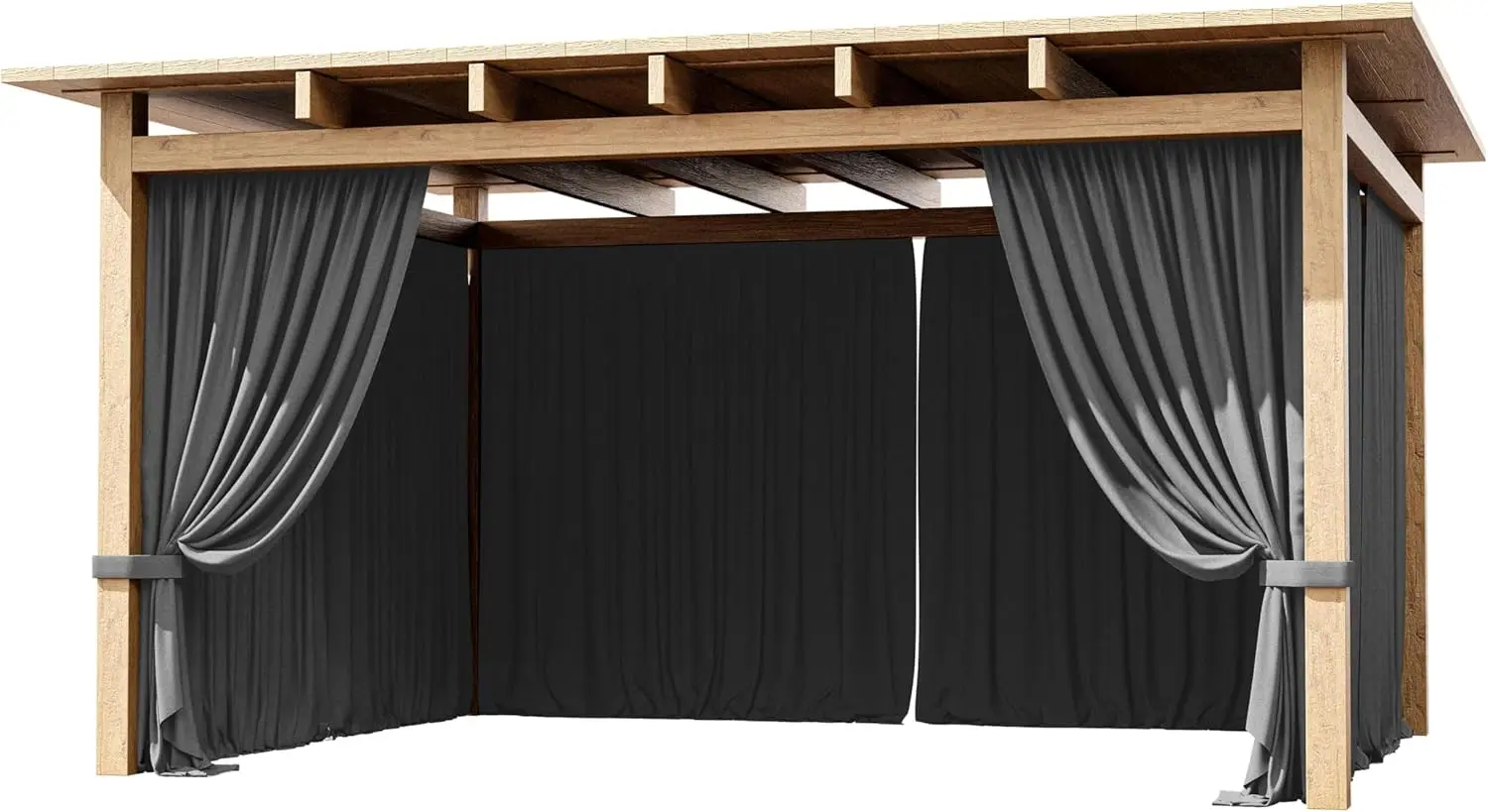 

4 Panel Gazebo Curtain 10×13ft Waterproof Outdoor Privacy Panels with Zipper Designed for Patio & Backyard Gazebo Tent (Curtain