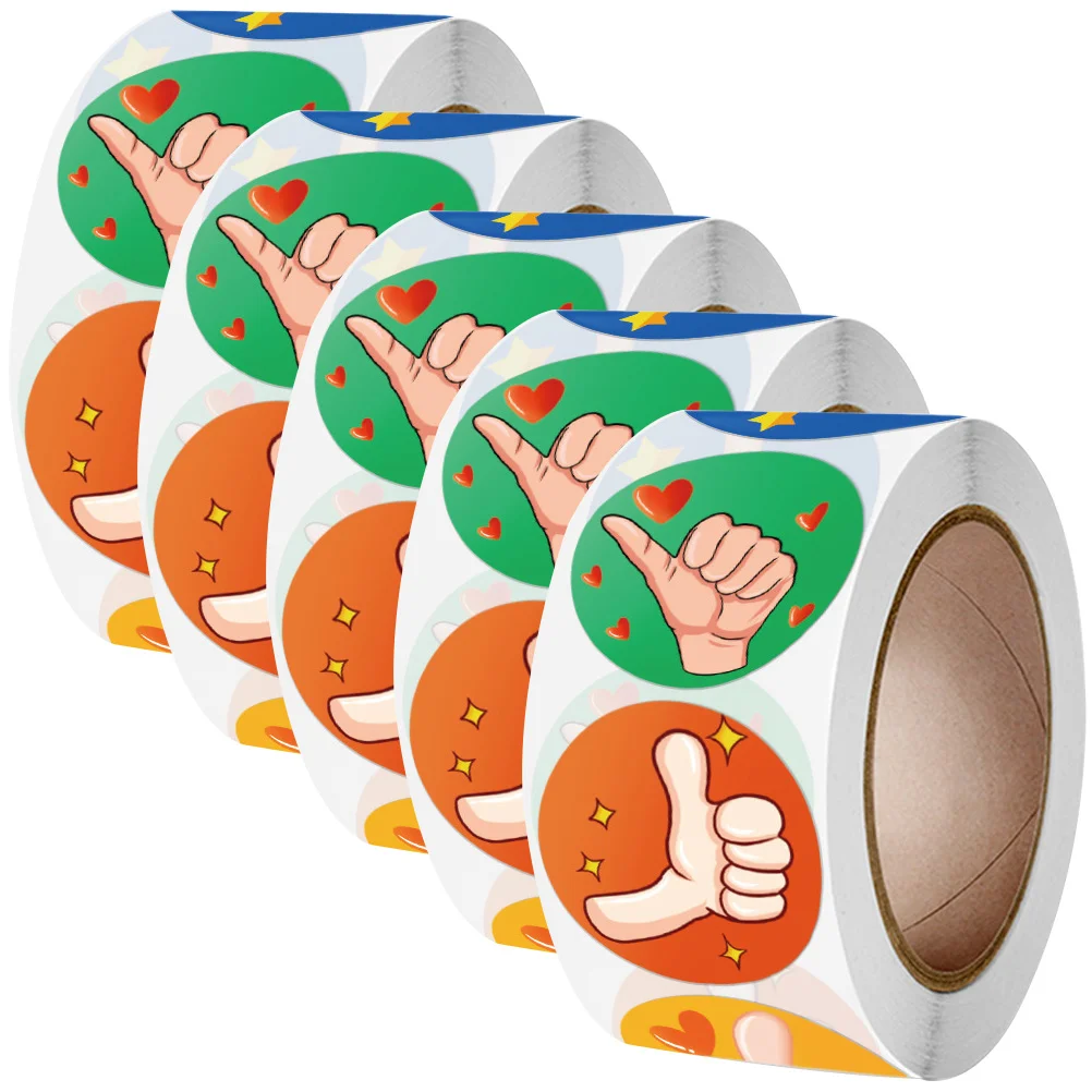 

5 Rolls Encourage Label Encouraging Stickers Kids Classroom Decorative Reward Positive Children