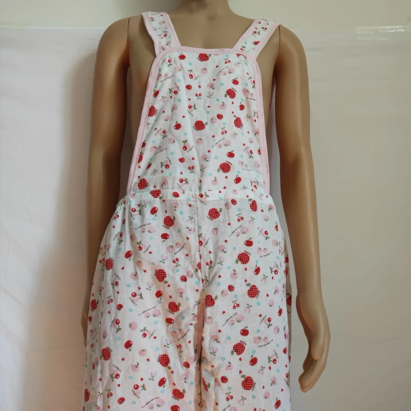 

Adult Elastic Waist Backless Bodysuit DDLG Shoulder Strap Open Crotch Onesie ABDL Cotton Soft Cute Print Playsuits Rompers