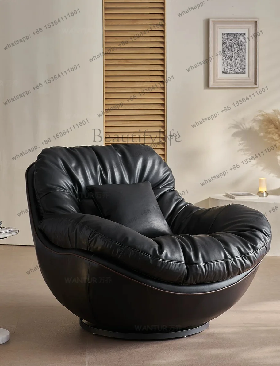 Italian minimalist rotating chair lazy sofa balcony living room high-end artist household single chair