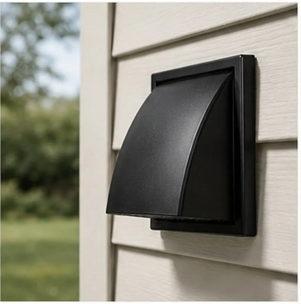 1Pcs Exterior Wall Vent Cover ABS Plastic Black 6 Inch Rainproof Valve Cap Air Vent Hood Exhaust Ventilation