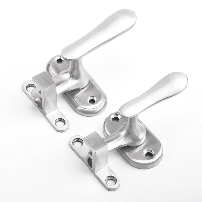 

Anti Theft Sliding Window Door Handle Flush Pull Push Plate Silver Hasps for Kitchen Bathroom Closet Furniture Composite Door