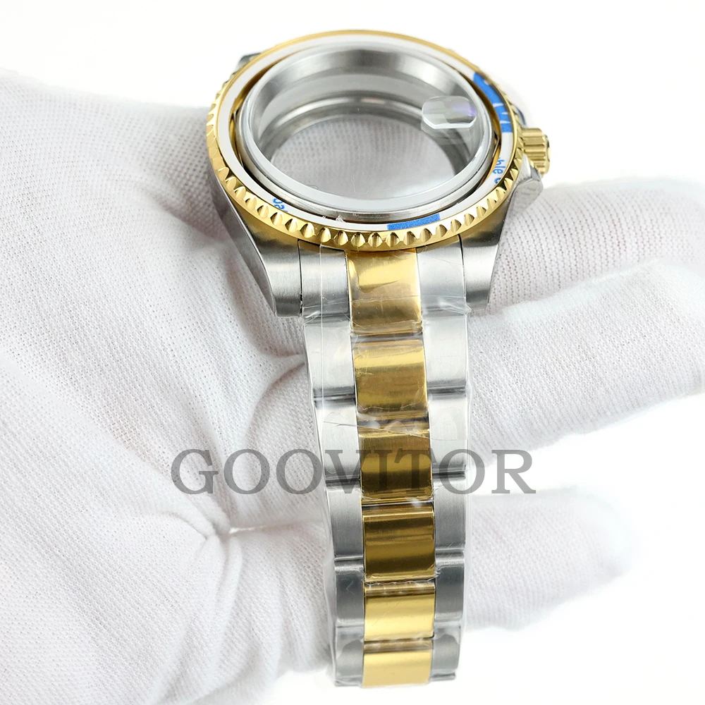 Stainless Steel 40mm NH35 No Bezel Watch Case Fit NH34 NH35 NH36 NH38 Movement 28.5mm Dial Jubilee/Oyster Bracelet Watch Parts
