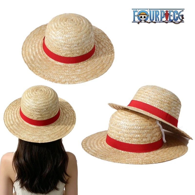 One Piece Luffy Straw Hat Anime Cosplay Sun Hat Unisex Halloween Party Costume Performance Prop Summer Outdoor Beach Straw Hat