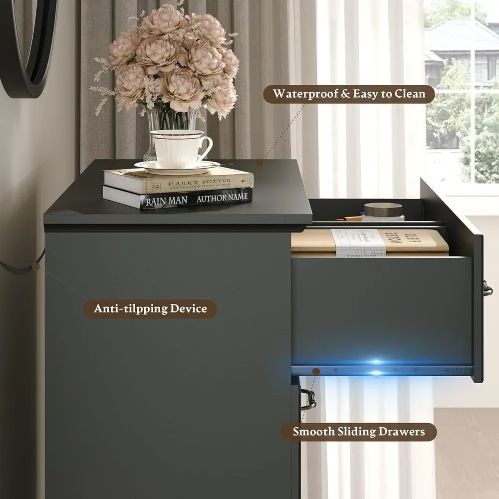 DAFIFY Cômoda de 6 gavetas para quarto, 49 cômodas modernas com gavetas profundas e alças de bar, suporte de TV de madeira rústica, órgão de armazenamento de madeira