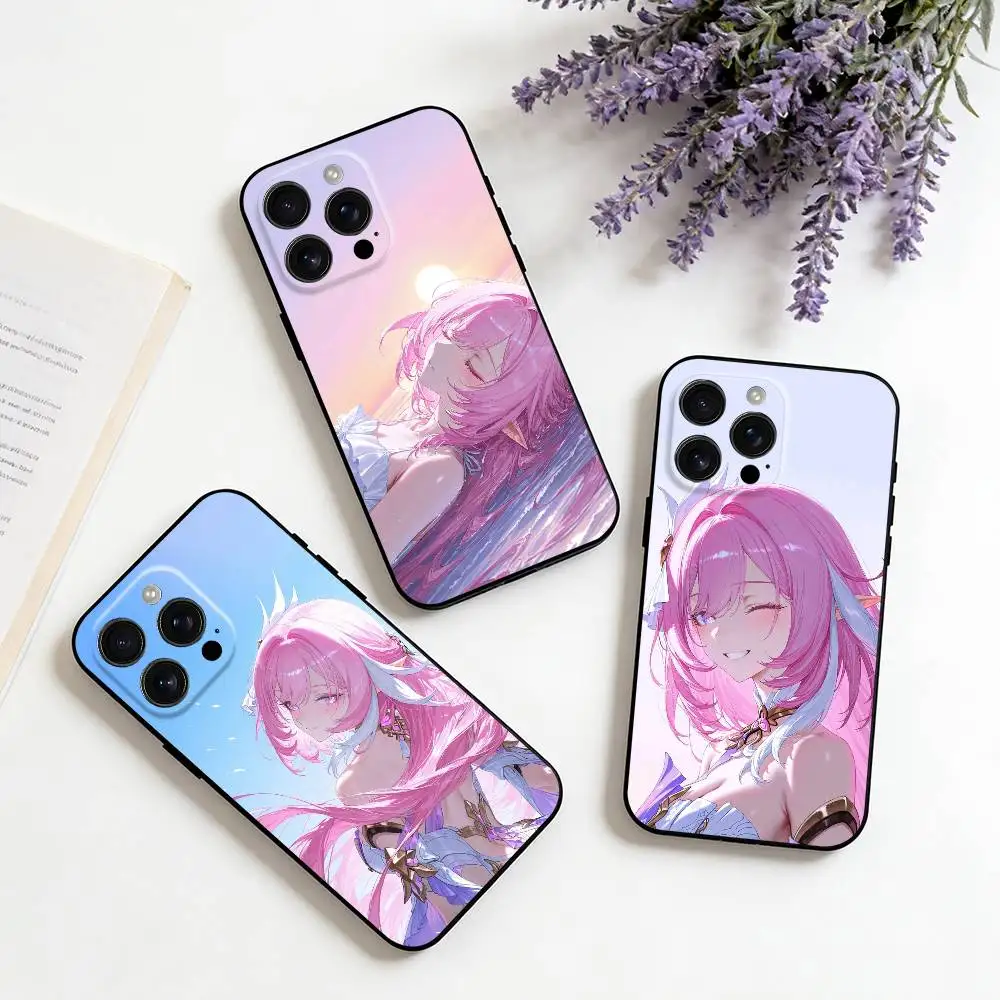 

E-Elysia H-HSR For iPhone 16,15,14,13,12,11,XS,XR,X,8,7,Pro,Max,Plus,mini Silicone Black Cover