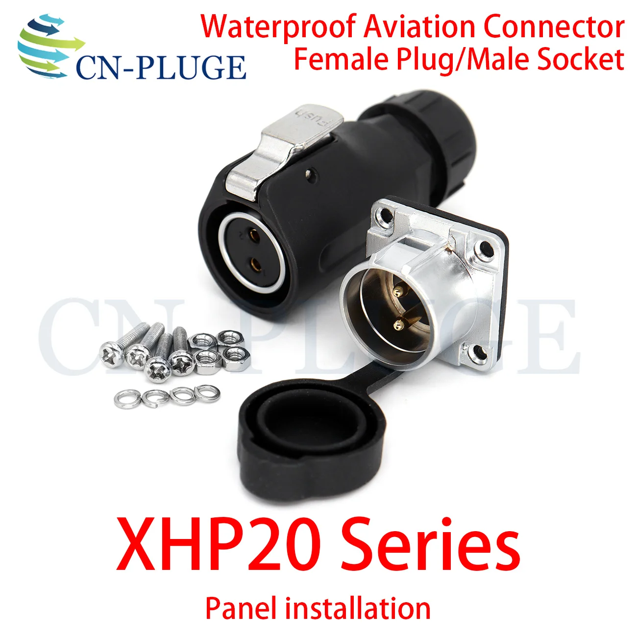 XHP20, IP67 2 3 4 5 67 8 9 10 12-Pin Waterproof Electrical Connector Square Panel Mounting Power Male Socket Aviation Plug