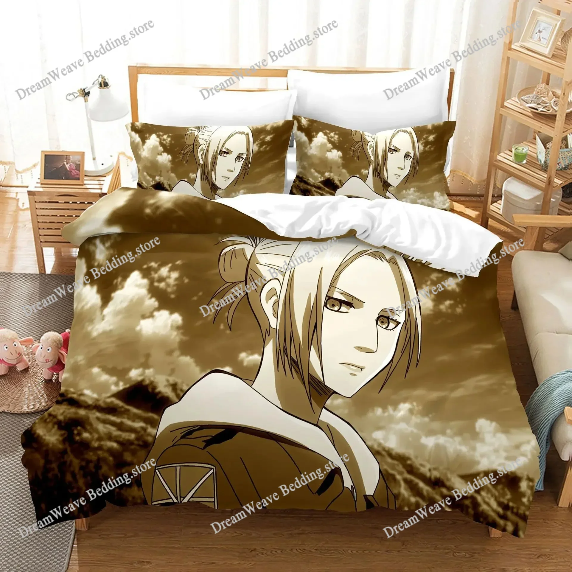 3D Printed Anime Attack on Titan Bedding Set Duvet Cover Bedroom Comforter Single Twin King _Size Quilt Cover Home TextilesFQH