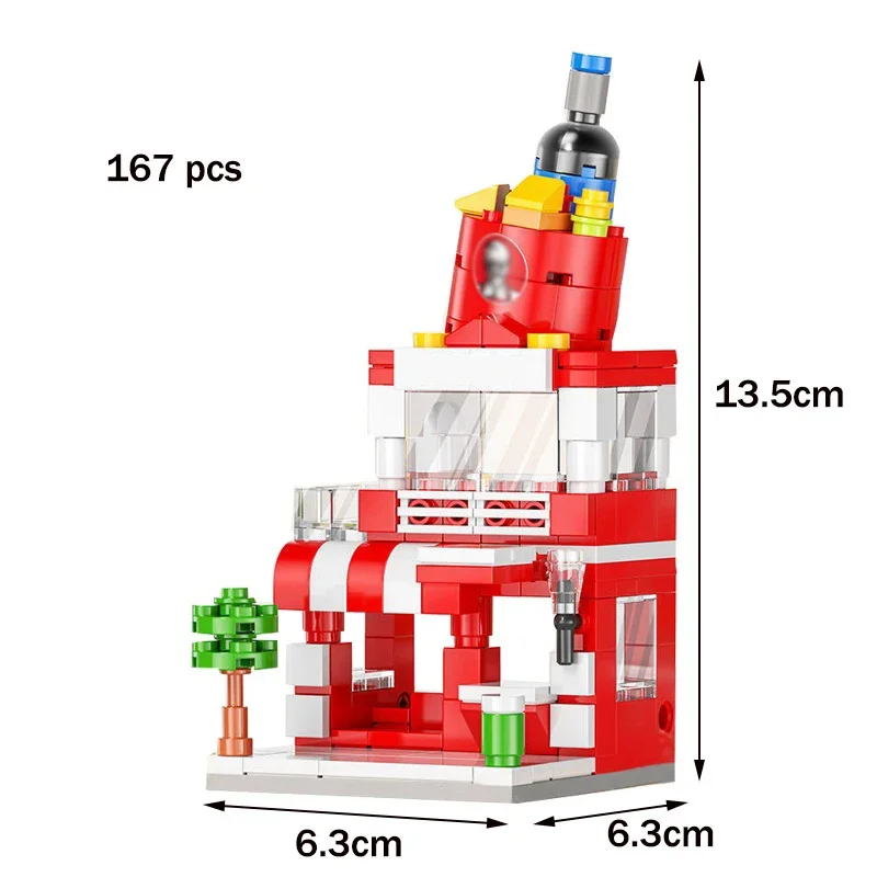 Negozio di architettura fai da te Street View Food House Building Blocks Kit Girls Bricks Classic Movie Model giocattoli per bambini per bambini