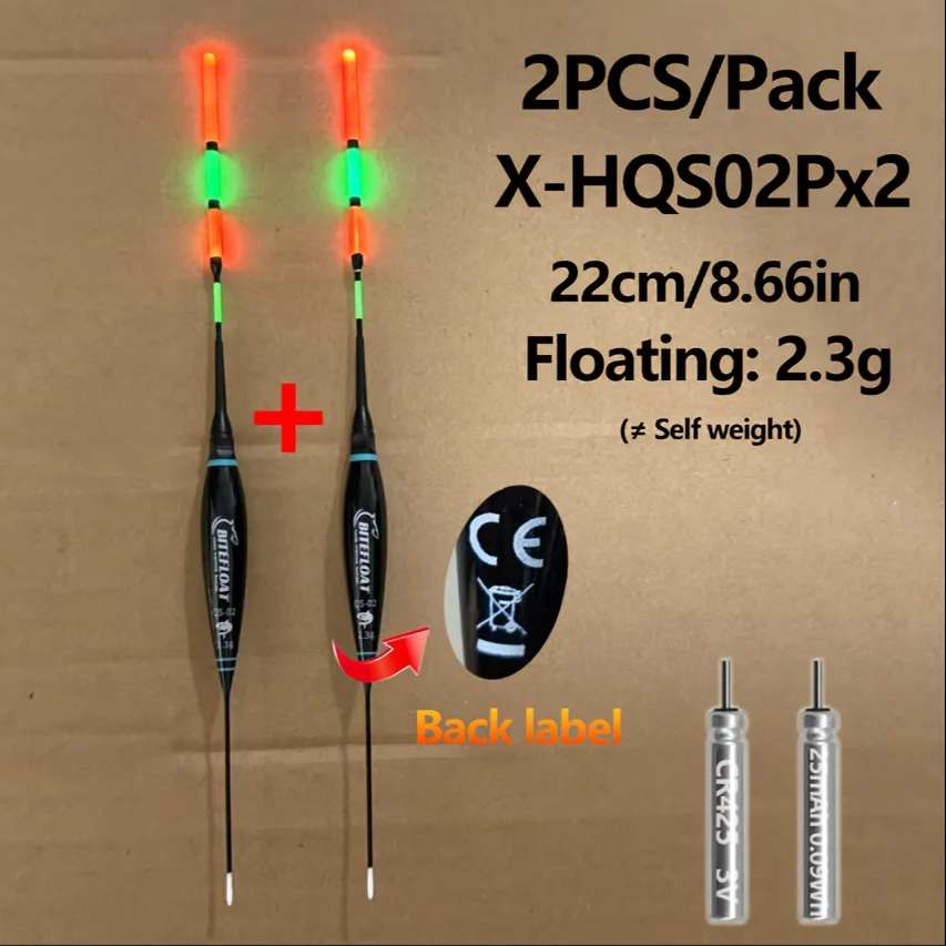Bite Float 2er-Pack elektronische Angelposen mit verdickter Oberseite für hohe Sichtbarkeit, geeignet für europäisches Karpfenangeln bei Nacht. – Detail 3