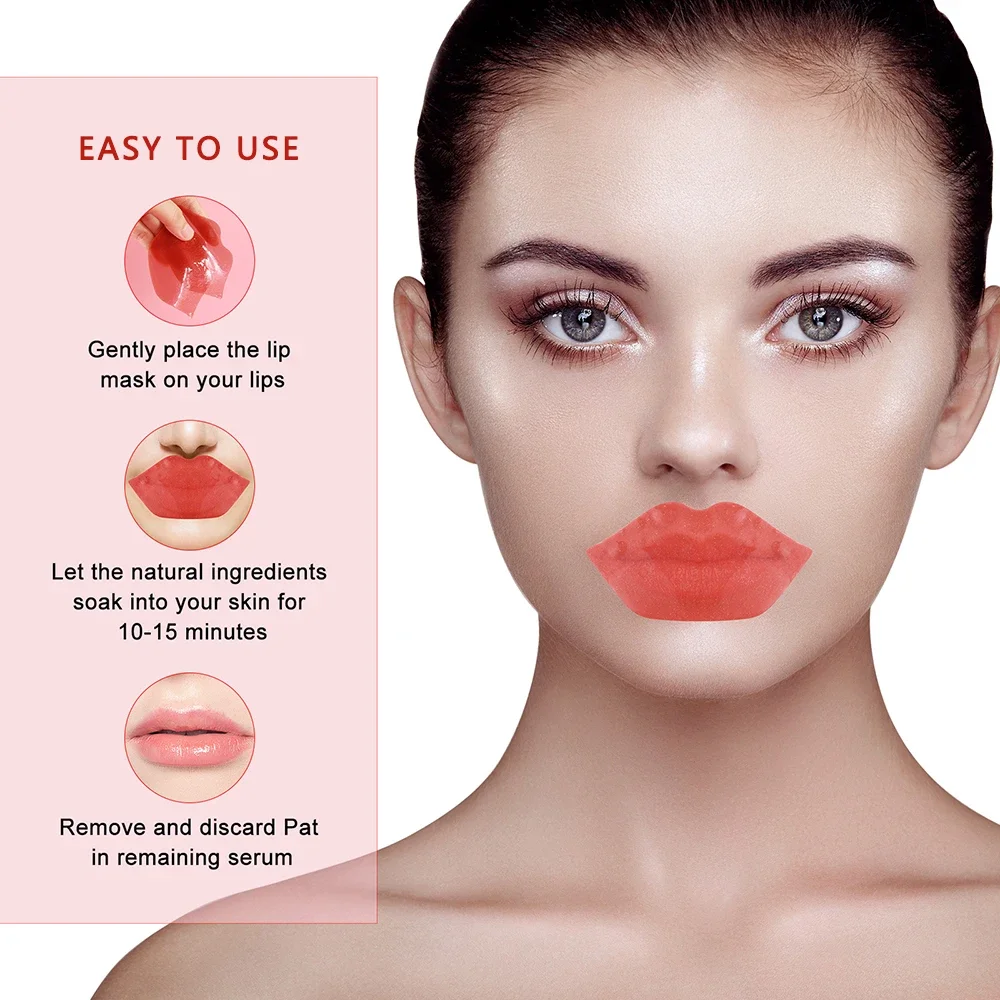 Cherry Collagen Anti-Ageing Pad Beauty Lip Mask Peel Off Moisturizing Lips Care Health Skin Care 1box=20pcs Crystal Lips Masks