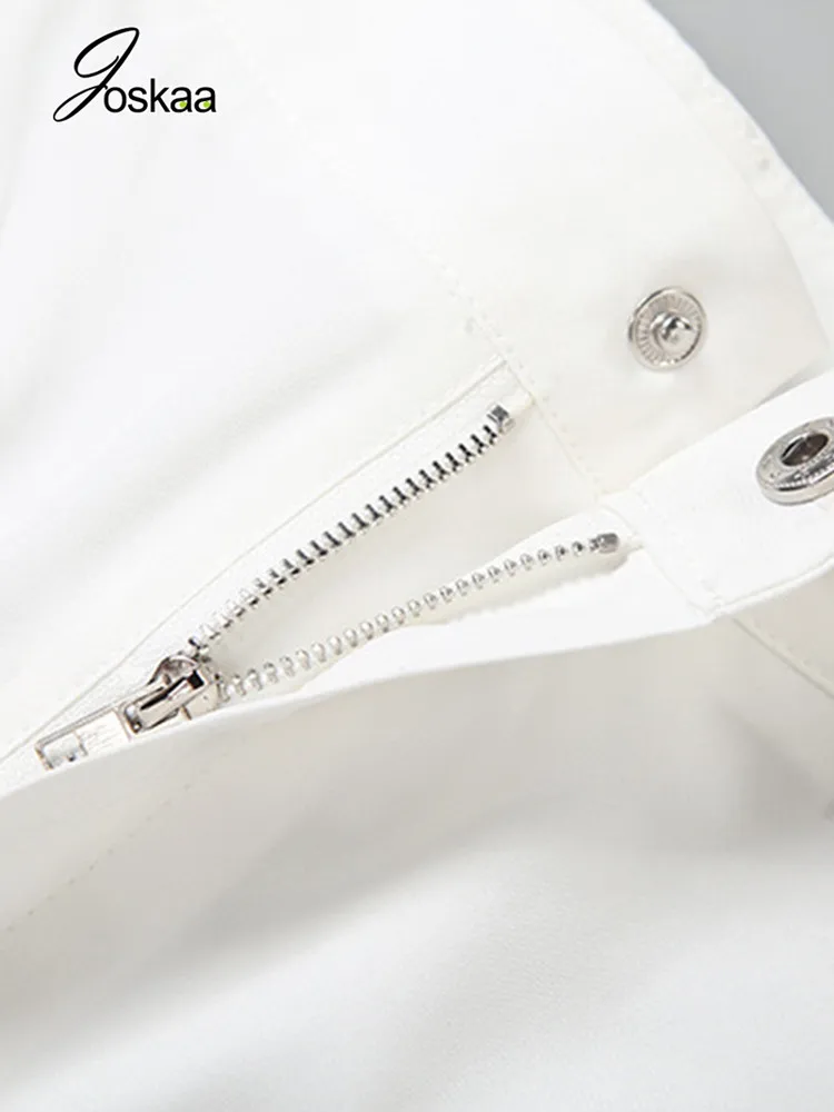 Joskaa الخريف المرقعة 2 قطعة مجموعة النساء محب كم كامل زر المحاصيل القمم منتصف تنورة مطابقة الشارع الشهير مكتب وتتسابق #6