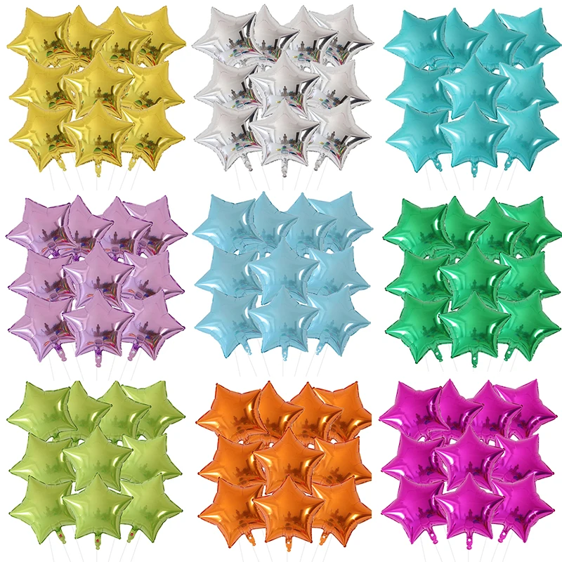 

10pcs 18 inch Pentagram Shaped Aluminum Film Balloons Children toy Gift Birthday Party Wedding Decor kids Baby Shower