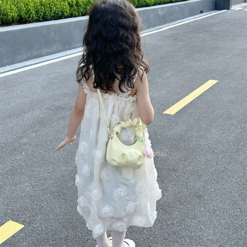 

Модная сумка-кроссбоди для девочек в стиле принцессы с цветочным узором, женская сумка через плечо, кошелек и сумочка, сумка для мамы и дочки