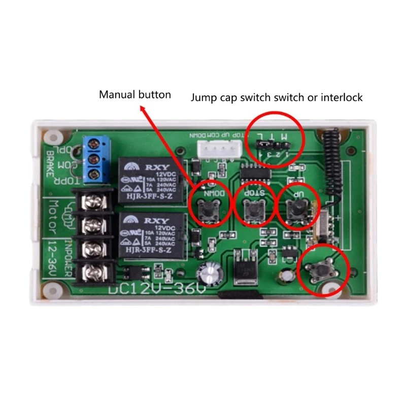 1185 drahtlose Motors teuerung manuelle Steuersc halter für 12V-36V Motoren vorwärts rückwärts nach oben nach unten stoppen perfekt für Vorhang
