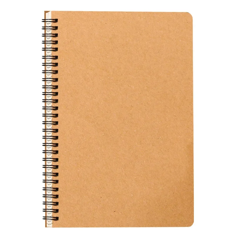 A5 B5 โน้ตบุ๊ค 120 หน้าเกลียวหนังสือไดอารี่กระดาษคราฟท์ปกแนวนอน Notepad เครื่องเขียนอุปกรณ์สํานักงานโรงเรียน