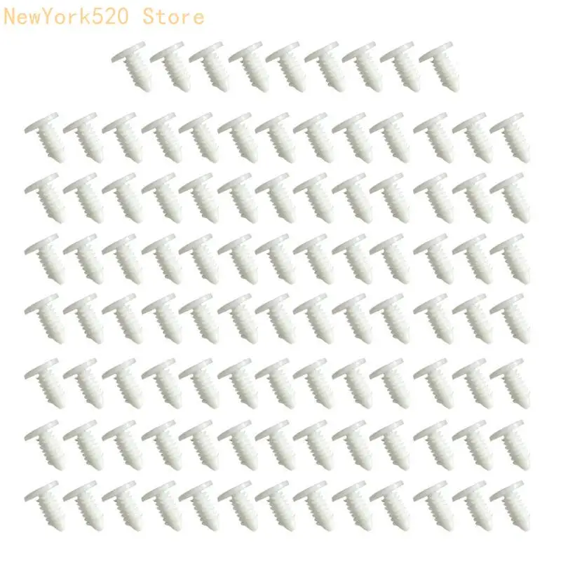 100Pcs/set Black and White Rivet Clips Plastic Push Pins Plastic Hole Hood Pressure Pins for Car Roof Garden Furniture N84C