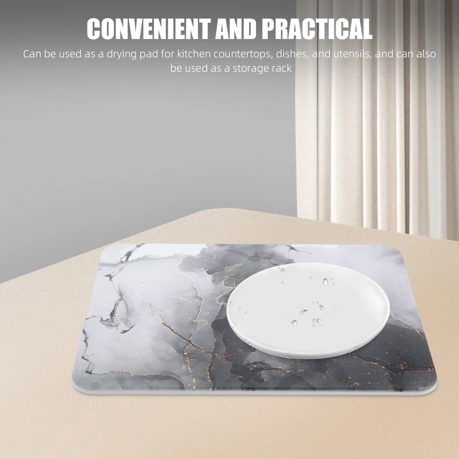 

Dish Drying Mat Kitchen Sink Diatomite Absorbent Countertop Pad Nonslip Small Rustic Kitchen Accessories Organizer Draining
