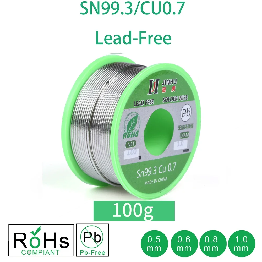 

100g Lead-free Solder Wire 0.5-1.0mm Unleaded Lead Free Rosin Core for Electrical Solder RoHs