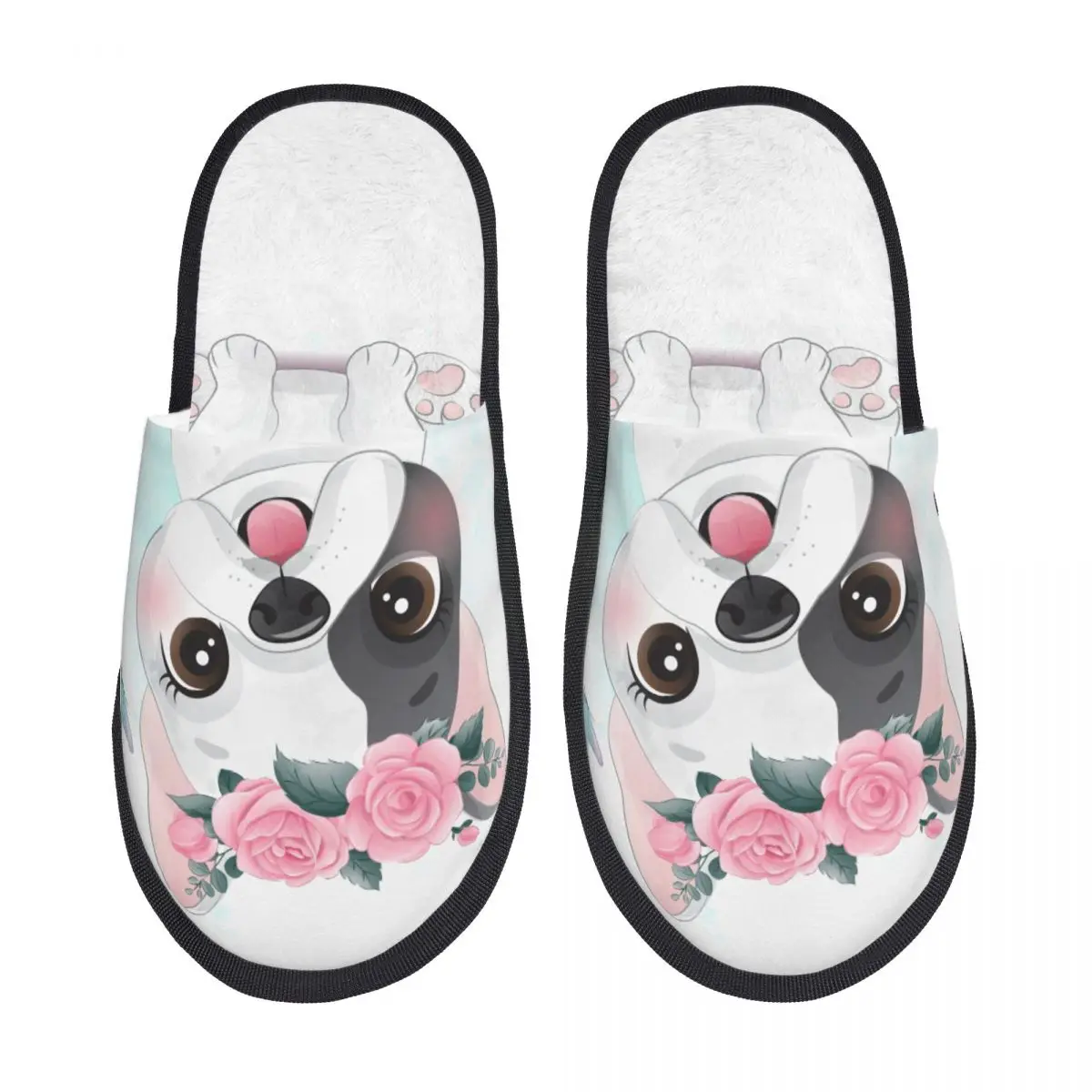 Kawaii Cute French Bulldog Puppy Men Women Furry slippers Leisure pantoufle homme Home slippers