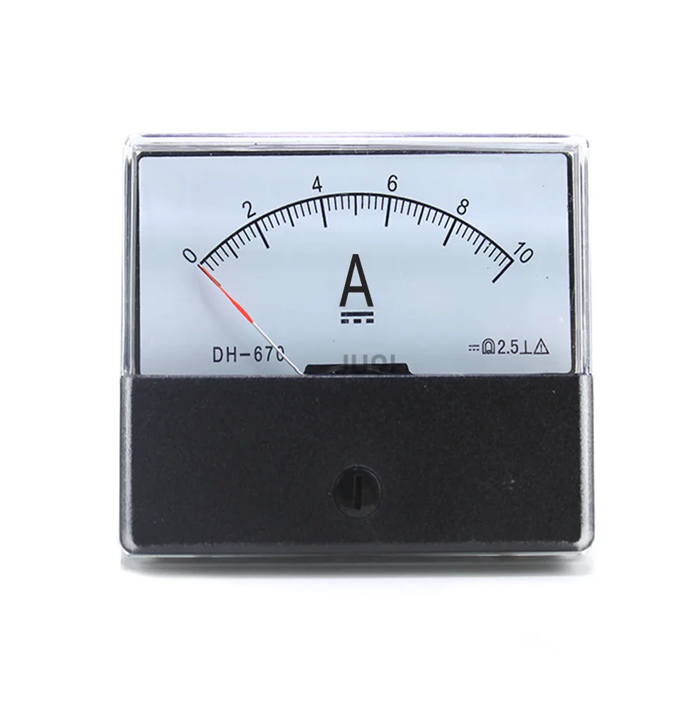 DH-670 pointer type DC ammeter DC 1A 2A 5A 10A 20A 30A 50A 100A 200A 300A 500A Rectangular Ampere Needle Panel Meter