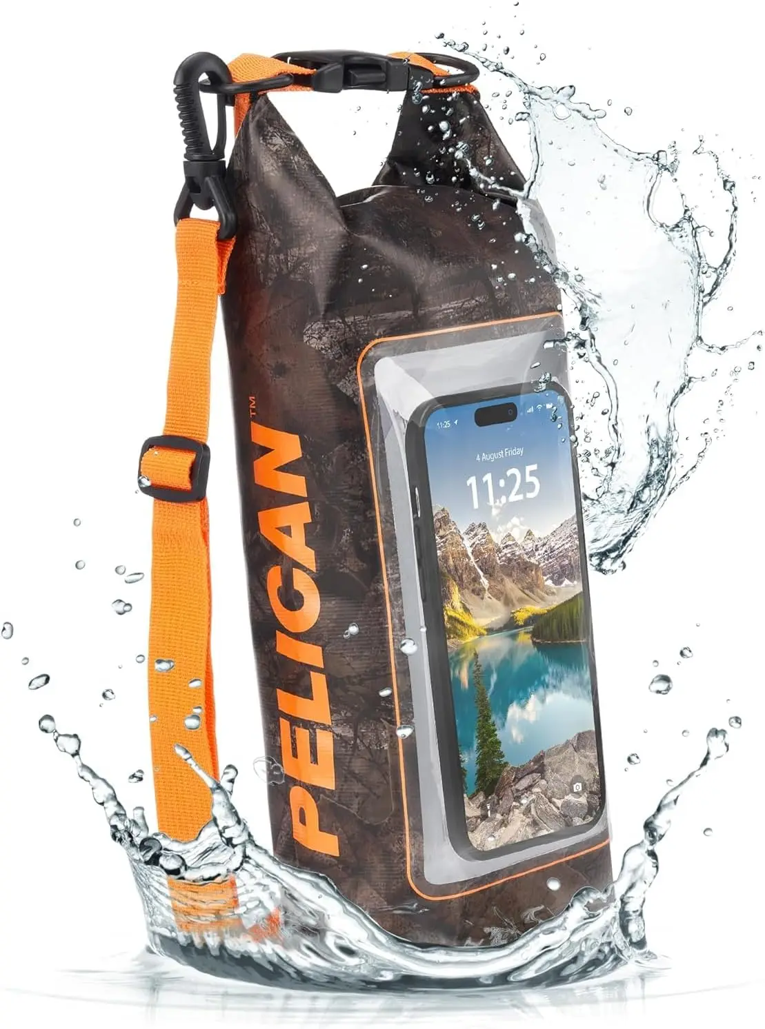 

Marine IP68 Waterproof Dry Bag 2L - Roll Top Dry Backpack w/Phone Pouch - Kayak, Camping, Beach & Travel Essentials - Hunter Cam