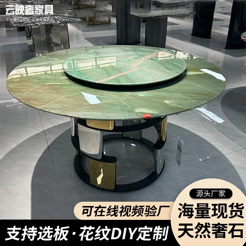 Brazil origin natural luxury stone dining table round table Italian light luxury original board Bogli marble haute couture