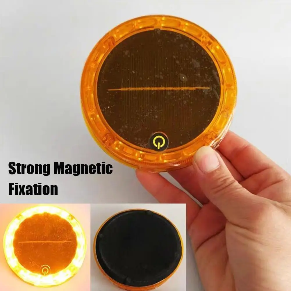 Solar Magnetic Warning Light | 16 LED High-Brightness Flash | Waterproof | Auto On/Off Light Sensor | Anti-Collision Safety Ligh