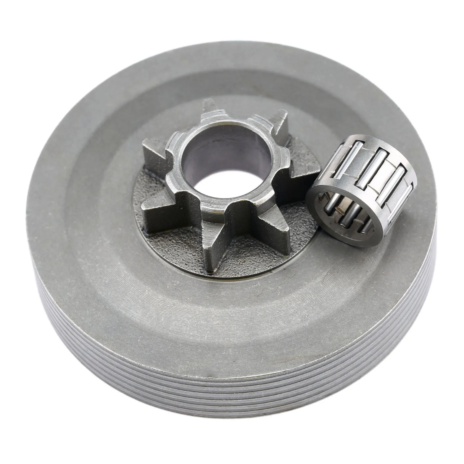 Kit de piñón de tambor de transmisión de embrague de motosierras con juego de cojinete de aguja para piezas de motosierra de 45CC 52CC 58CC, piezas de herramientas eléctricas de jardín, 2 piezas por juego