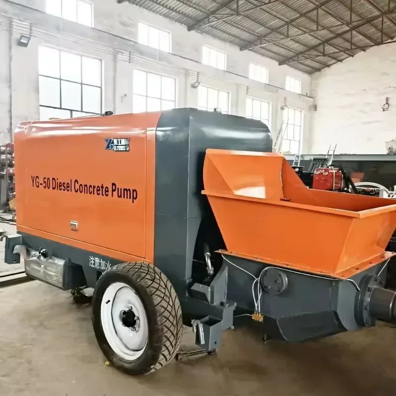 Hot Product High Pressure Diesel Mortar Pump Concrete Pump Machine Mini Pumpcrete Diesel Engine Concrete Trailer Pumps