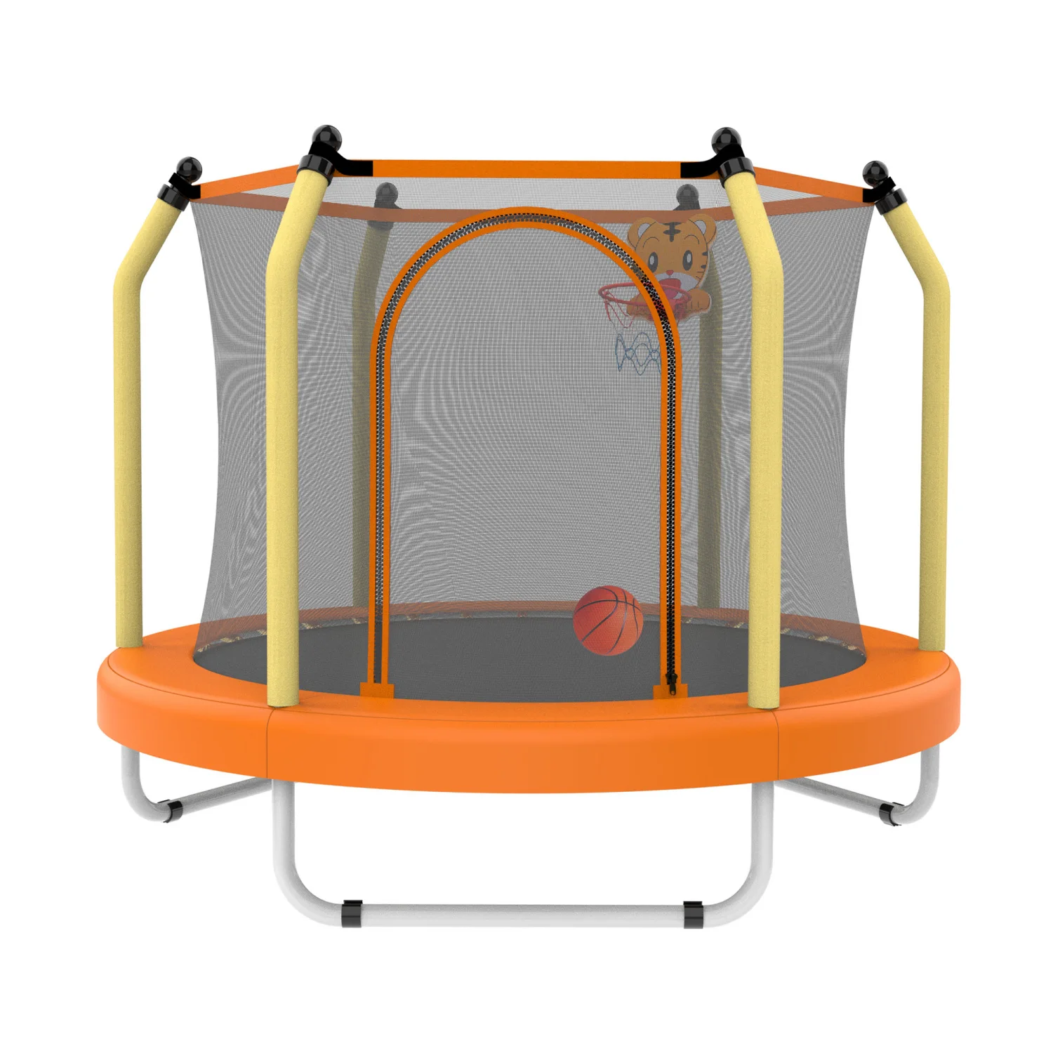 

55-inch Trampoline for Kids Indoor & Outdoor Small Toddler Trampoline with Basketball Hoop